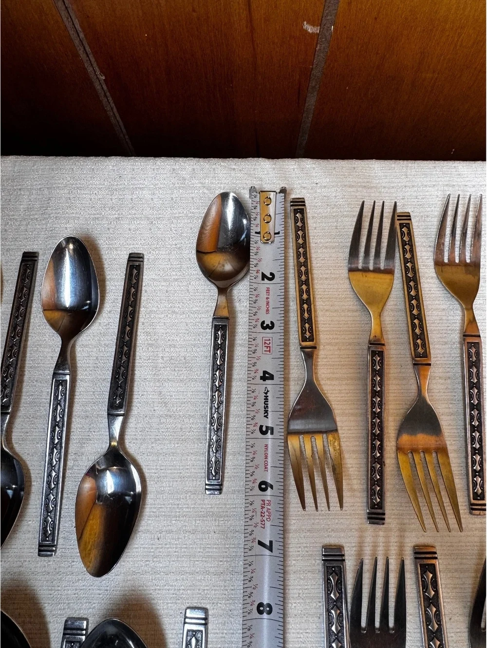 Vintage Douglass Korea Stainless Flatware Set 40 Piece Service for 8 Geometric